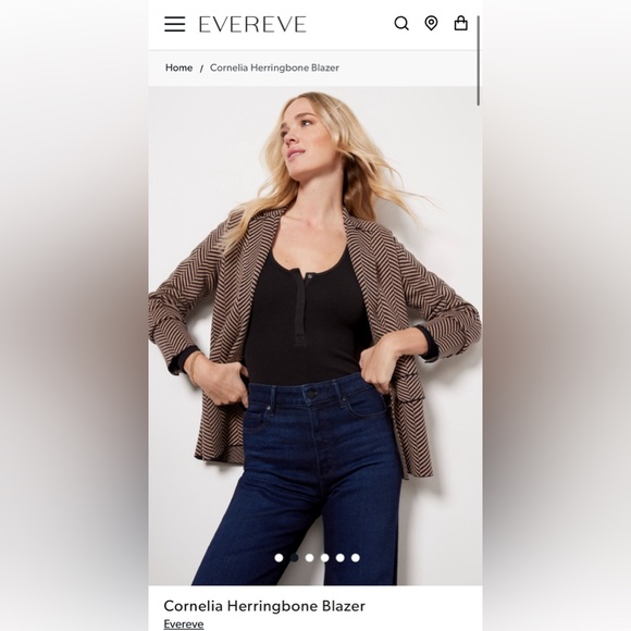 Evereve Cornelia Herringbone Blazer Size XS NWT it’s sold out at store - Picture 6 of 9